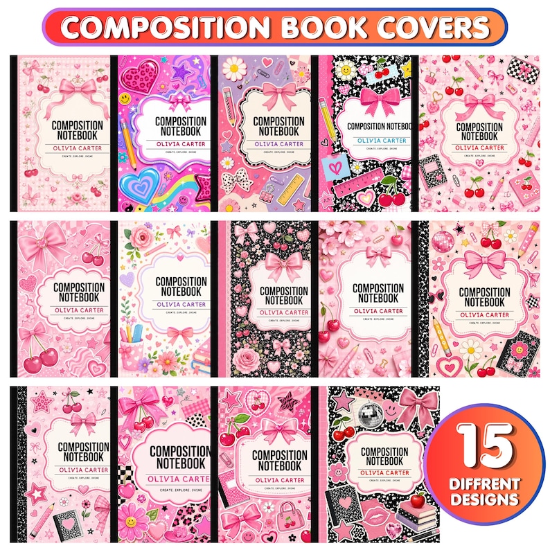 15 Composition Notebook Covers, Composition Notebook Cover Designs ...
