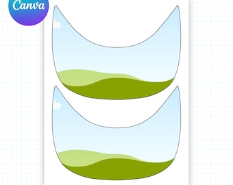 Hutkrempe Vorlage, Hutkrempe SVG, leere Hutvorlage, Baseballkappe Vorlage, benutzerdefinierte Hutkrempe, Hut mit breiter Krempe, Canva Vorlage, bearbeitbar