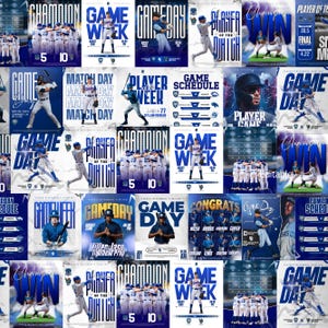 20+ Baseball Sport Social Media Vorlagen | Bearbeitbare Baseball Game Day & Player Spotlights Canva Vorlagen | Sofort Download