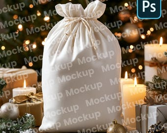Maquette de sac du père Noël, Maquette de sac du père Noël, Sac de Noël, Maquettes de Noël, Maquette de motifs pour les fêtes, Maquette de sac, Maquette de sac cadeau