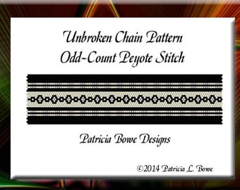 Peyote Stitch Pattern, Unbroken Chain Pattern, Peyote Pattern, Bracelet Pattern, Beading Pattern