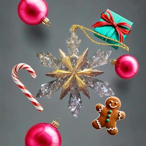 Sparkly Resin Christmas Snowflake Ornament