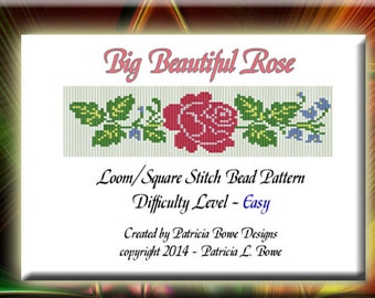 Bead Loom Pattern, Bracelet Pattern, Loom Pattern, Rose Beaded  Pattern, Flower Beading Pattern, Loom Bracelet, Lace Bead Pattern