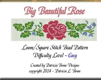 Patrón de pulsera de cuentas de rosas y campanillas (descarga en PDF)