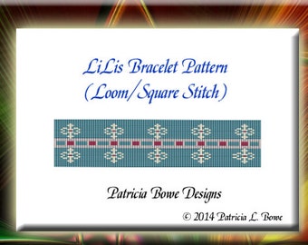 Bead Loom Bracelet Pattern: Li Lis Fleur-de-Lis Cuff (PDF Pattern)