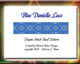 Beading Pattern, Peyote Stitch Patterns, Pattern Instructions, Lace Beading Patterns, Beaded Bracelet Pattern, Blue Bead Patterns