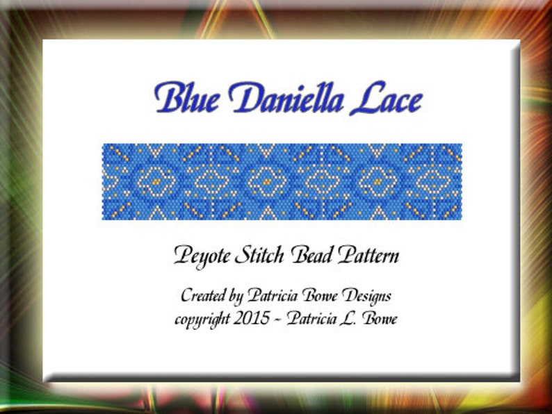 Beading Pattern, Peyote Stitch Patterns, Pattern Instructions, Lace Beading Patterns, Beaded Bracelet Pattern, Blue Bead Patterns image 1
