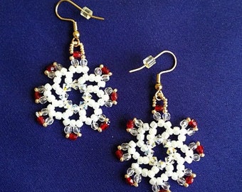 Snowflake Earrings, Christmas Jewelry, Crystal Earrings, Christmas Earrings, Snowflake Earrings, Xmas Earrings, Holiday Jewelry