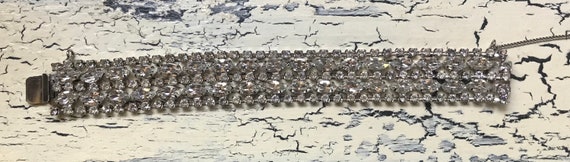 VTG Bracelet signed KRAMER clear rhinestones