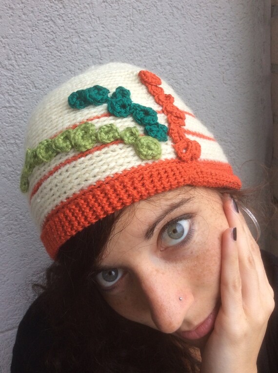 Abstract Floral, Uniquely Designed, Hand Crocheted Touque  display picture 1