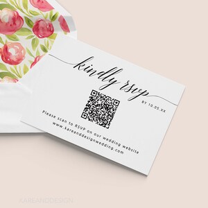 QR Code RSVP Card, Reply Card, Response Card, Wedding RSVP online, Modern Reply Card, Reply Online, Wedding Response, Minimalist Design | K1