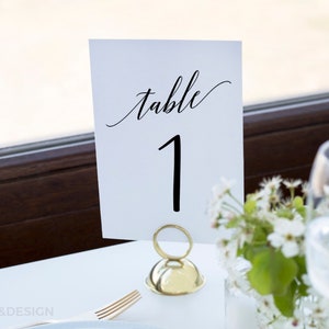 Wedding Table Numbers #1-80, Elegant Table Numbers, Script Table Numbers, 5x7, Table Numbers Printable Template, PDF Instant Download | K1