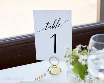 Wedding Table Numbers #1-80, Elegant Table Numbers, Script Table Numbers, 5x7, Table Numbers Printable Template, PDF Instant Download | K1