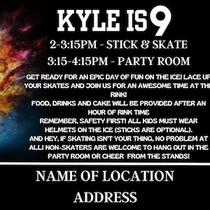EDITABLE Hockey Invitation CANVA TEMPLATE Hockey Birthday Party Invite Boy Birthday Invite Template