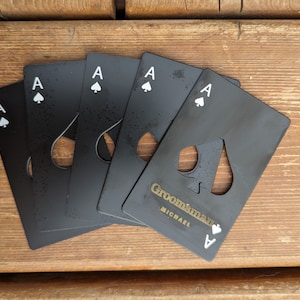 Décapsuleur personnalisé pour garçons d'honneur, décapsuleur carte As, décapsuleur format portefeuille