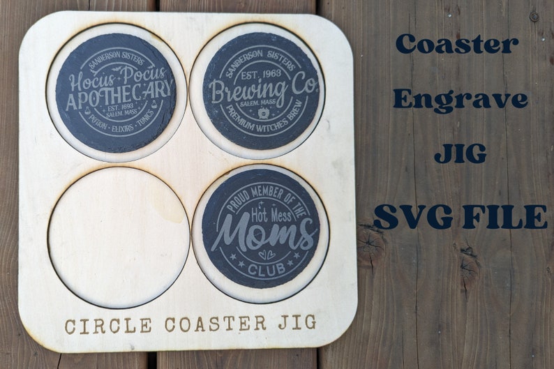 Coaster Jigs Vector Laser Coaster Jig Template: Engraving Alignment SVG (digital Download ...