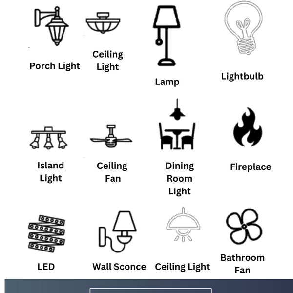 Light Switch Labels - Multi Switch Light Labels - Set of 10