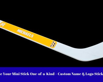 Pegatinas personalizadas de mini palos de hockey: nombre, número y logotipo personalizados