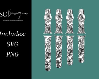 File SVG del cinturino Monstera per Apple Watch: design con incisione laser (download digitale)