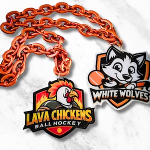 Custom Oversized Acrylic Sports Chain Necklace – Personalized Team Logo | MVP Award | Game Day Hype Gear
