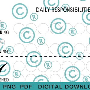 Grafico delle responsabilità quotidiane dei bambini, Attività quotidiane stampabili, Grafico dei lavori domestici, Lista di controllo mattina/sera, Elenco delle attività giornaliere, Laser DIGITAL FILE SVG
