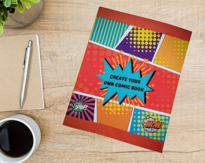 DIY Comic Book Kit - Creative Craft for Kids & Adults, Make Your Own Superhero Stories