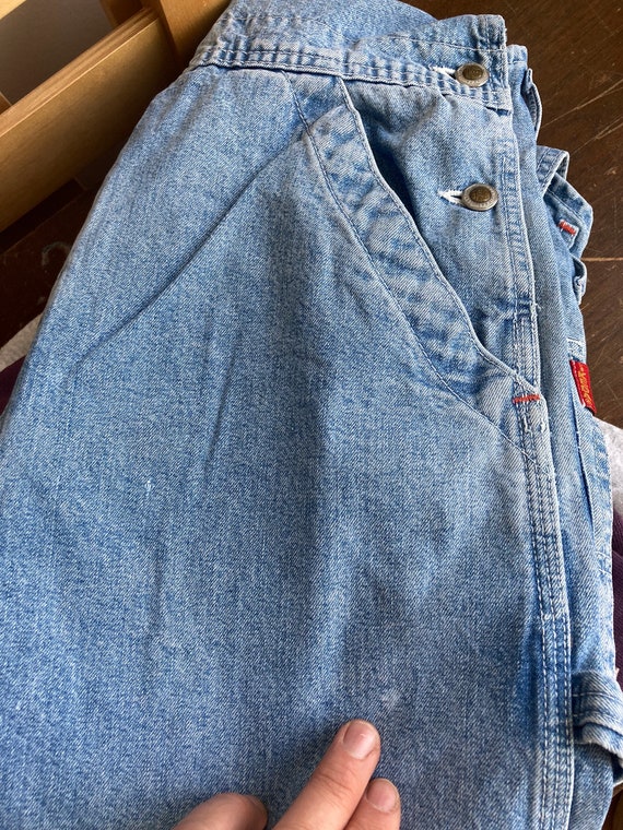 Vintage Denim Shorts Overalls- IKEDA- made in Can… - image 9