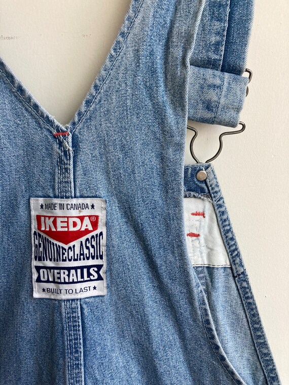 Vintage Denim Shorts Overalls- IKEDA- made in Can… - image 8