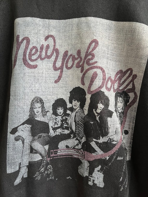 vintage sweatshirt- New York Dolls print- - image 2