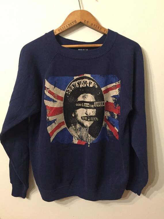 vintage sweatshirt- Sex Pistols print- no label