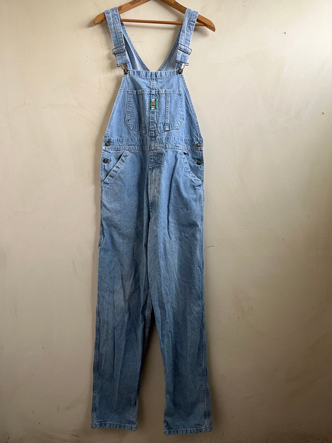 Blake Vintage Washed Denim  Overalls Apple Red