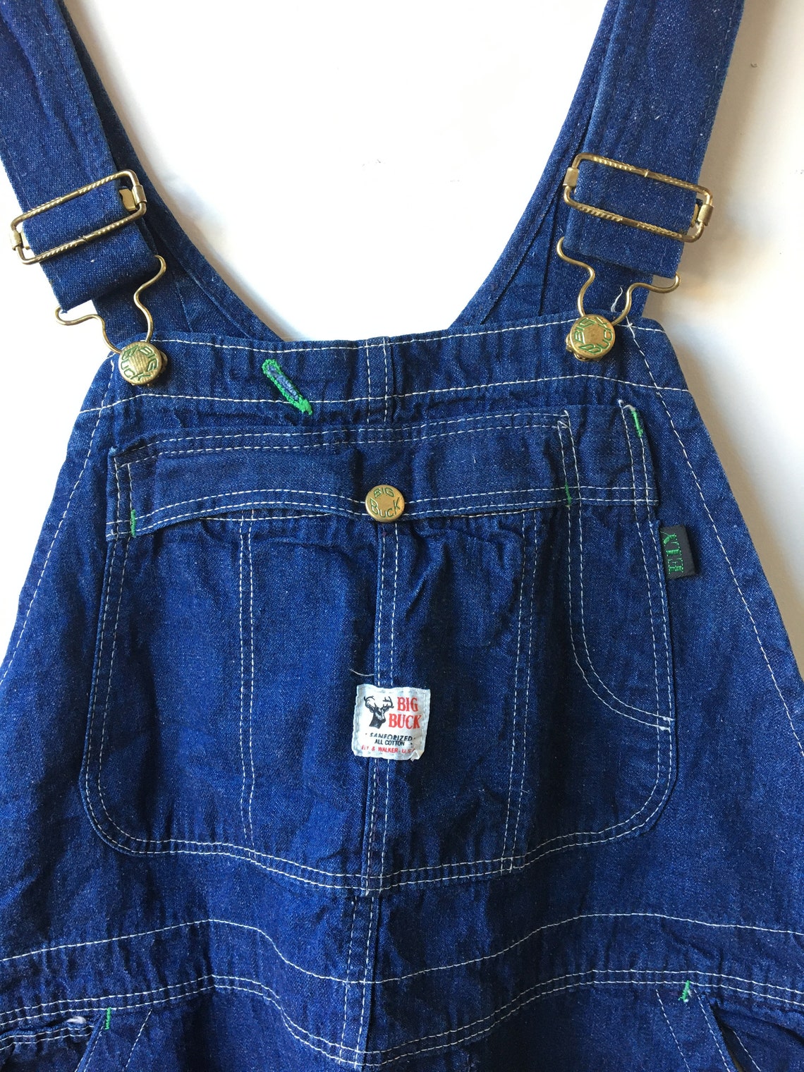 Vintage Denim Overalls Big Buck Made in Usa Sanforized Etsy