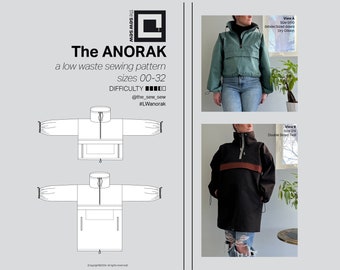 ANORAK Schnittmuster [ein Low Waste Design für die Größen 00-32, Unisex]