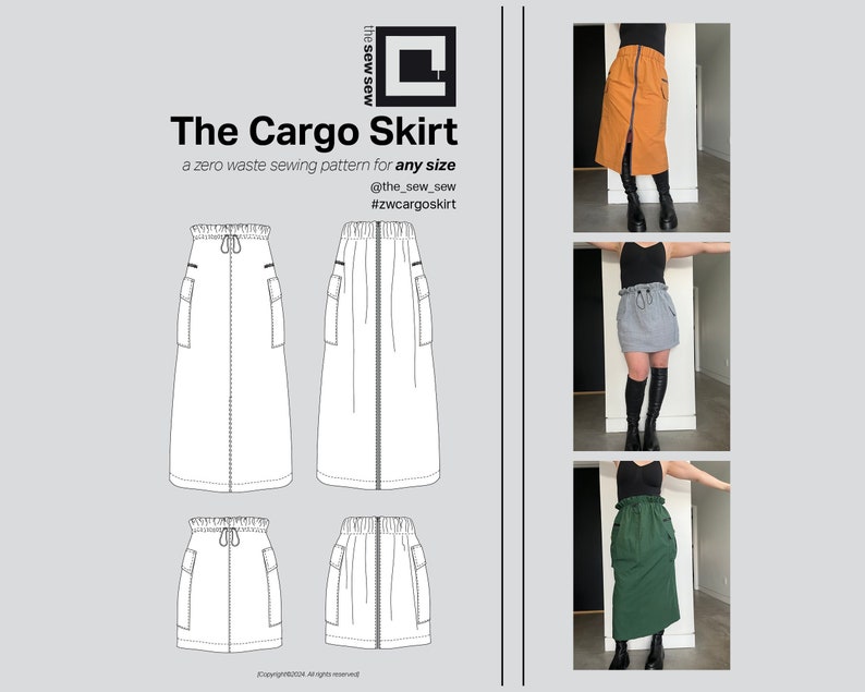 The Cargo Skirt a zero waste design for all sizes zdjęcie 1