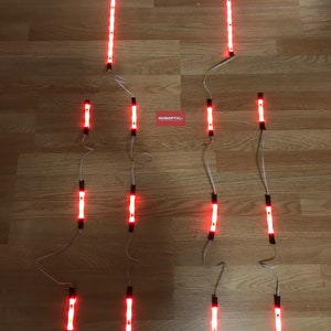 Sound Reactive lights Red LED Lighting for Props Cosplay Stilt Lights Cyber Glow Tron Neon Effects DIY Costume Kit - Custom Light Up Robot
