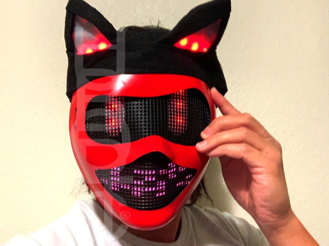 Custom Mask Dj Mask HUBOPTIC® Neko FX20 Sound Reactive Mask Etsy