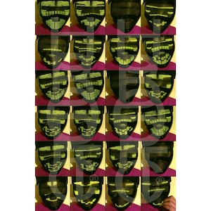 HUBOPTIC® Electric Fx Custom Yellow Lights Led Mask Sound Reactive Mask NFS Mask Robot Costume Cosplay Cyber