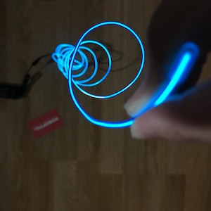 Blue EL wire 6' ft Led String for light up EL mask EL costume Light Up Robot Cyborg Masquerade Edm Cybernetic Dj Cosplay Rave