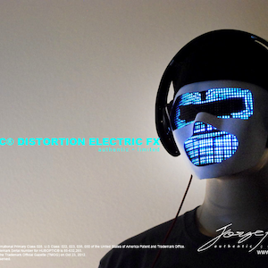 Electric Robot Mask HUBOPTIC® DJ mask Sound Reactive Light Up Mask ledmask6001