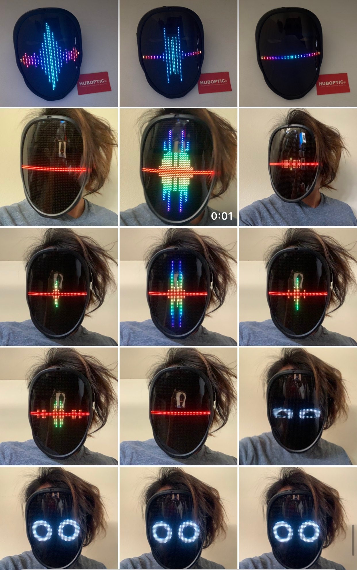 Factory DJ LED Mask Sound Reactive Party Mask via APP Control