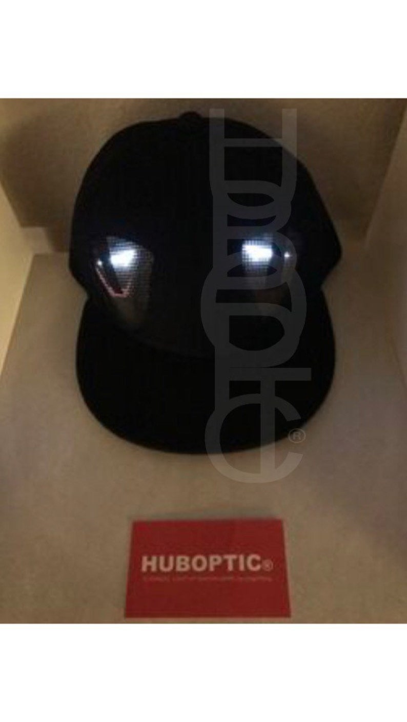 HUBOPTIC\u00ae Sleepy Eyes Fx Hat Snapbacks Light Up Hat LED Cap PropAnimated Eyes Hat Cosplay Party Costume Rave Gogo Comic Robot Cyborg
