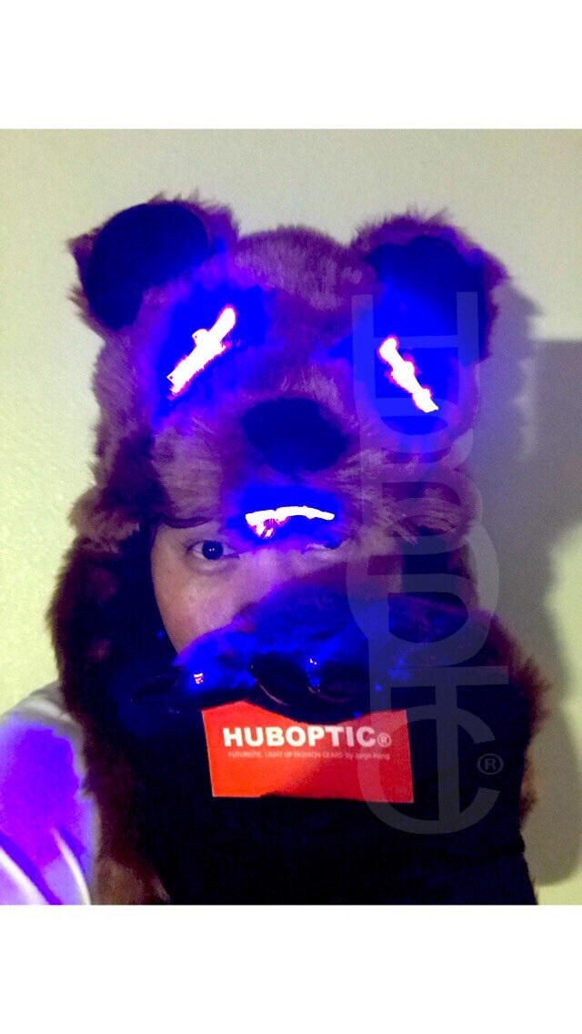 LED Bear Bot Mad Bear Red Eyes Halloween FX Raver Mask Grizzly Bear DJ Light Up Mask Sound Reactive Robot Bear Mask California Bear Cyber