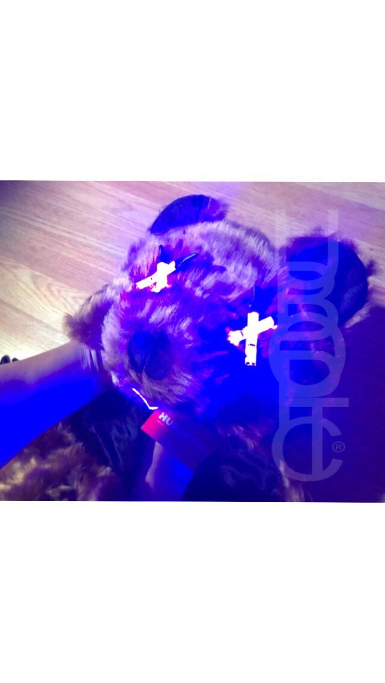 LED Bear Bot Mad Bear Red Eyes Halloween FX Raver Mask Grizzly Bear DJ Light Up Mask Sound Reactive Robot Bear Mask California Bear Cyber