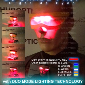 Prj7 Light Up Eyes Ai Dj Shades - Robot Eyes Rave Mask - Laser Eyes Style Cyclops Shades Cyborg Eyes for Gigs Cosplay Party Costume