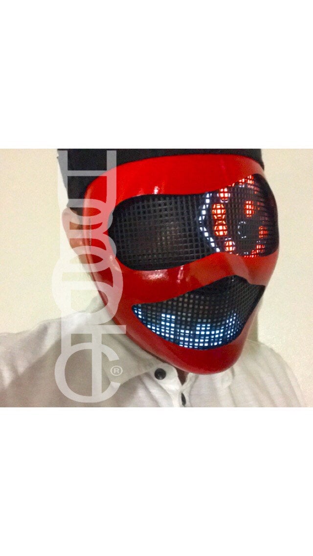 New Red Robot Mask Props LED Eyes Mask Light Up Mask Dj Etsy