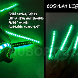 Cosplayer Solid Strip Lights 10mm Led Steady On for Cosplay Costume Light up Props Projects