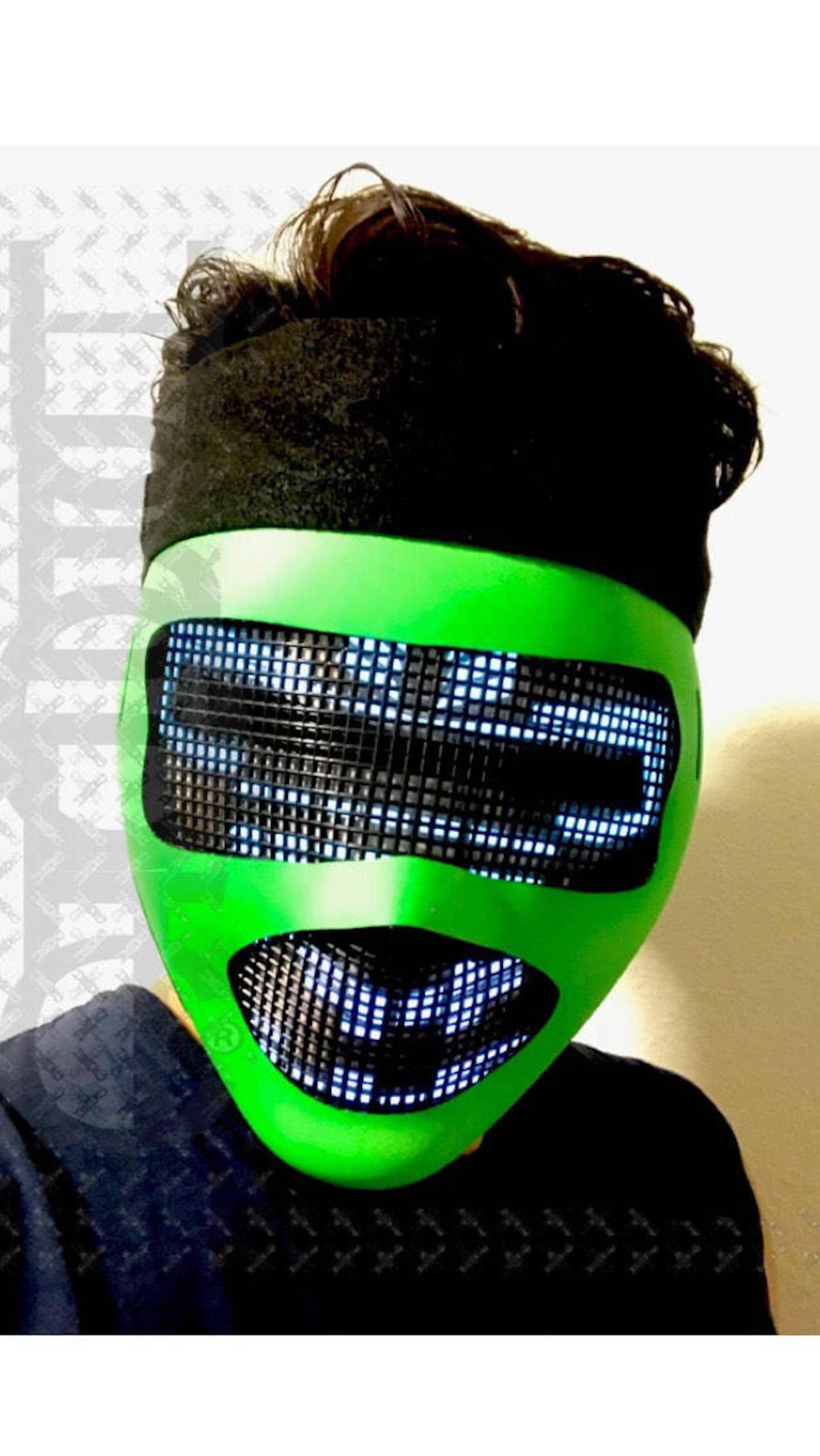 Glow in Dark NFT robot Mask Meta Electric FX Head LED Mask Etsy.de