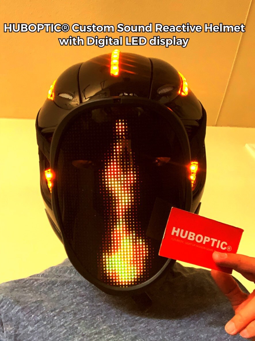 Custom DJ Helmet with Digital LED Display Sound Reactive Party Etsy