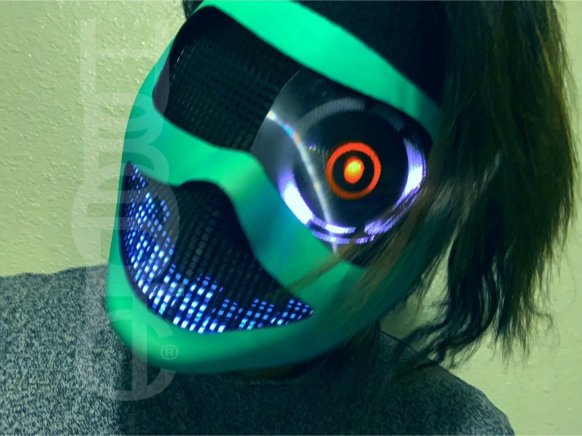 Glow in Dark DJ Mask Custom Mask HUBOPTIC® Dub Fx Eyes Robot Etsy