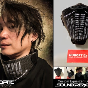 DJ Mask HUBOPTIC® Light Up Equalizer Mask Sound Reactive for Dancer Rave Costume Cosplay ledmask0324